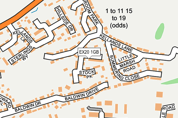 EX20 1GB map - OS OpenMap – Local (Ordnance Survey)