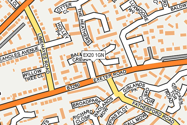 EX20 1GN map - OS OpenMap – Local (Ordnance Survey)