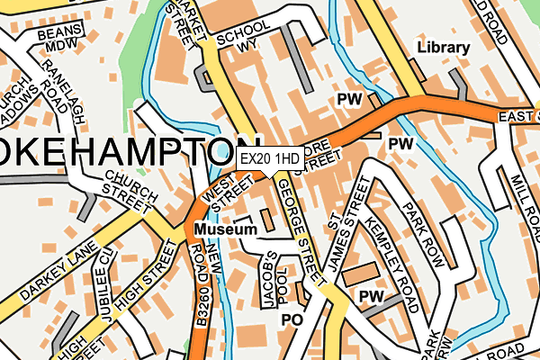 EX20 1HD map - OS OpenMap – Local (Ordnance Survey)
