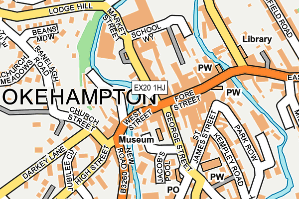 EX20 1HJ map - OS OpenMap – Local (Ordnance Survey)