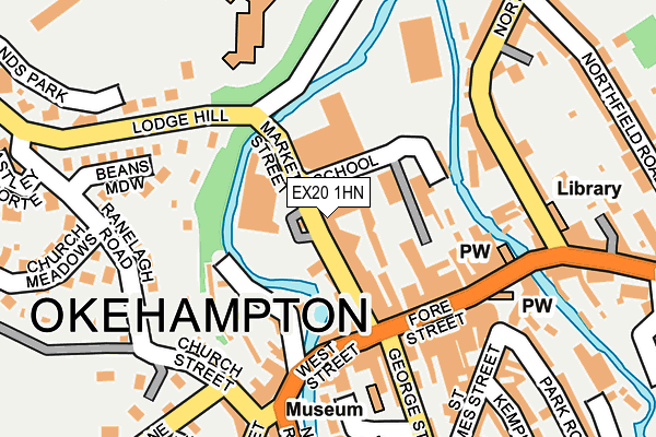 EX20 1HN map - OS OpenMap – Local (Ordnance Survey)