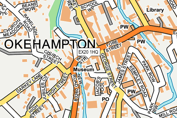 EX20 1HQ map - OS OpenMap – Local (Ordnance Survey)