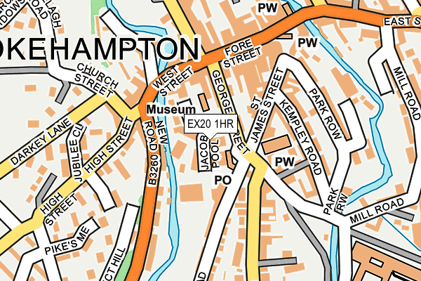 EX20 1HR map - OS OpenMap – Local (Ordnance Survey)