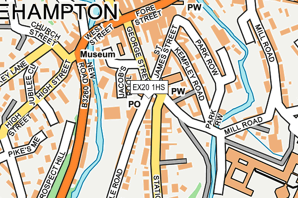 EX20 1HS map - OS OpenMap – Local (Ordnance Survey)
