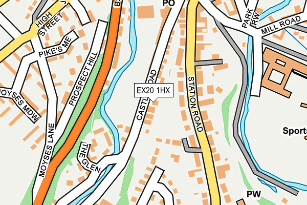 EX20 1HX map - OS OpenMap – Local (Ordnance Survey)