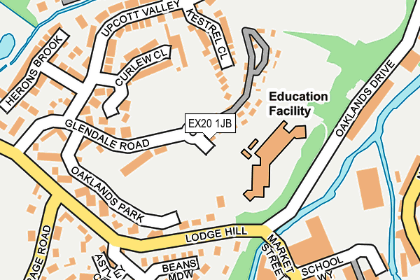 EX20 1JB map - OS OpenMap – Local (Ordnance Survey)