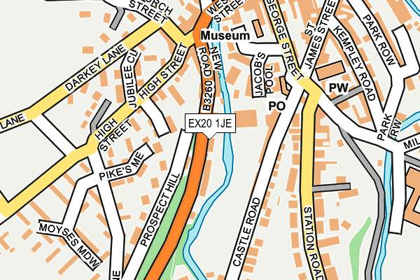 EX20 1JE map - OS OpenMap – Local (Ordnance Survey)