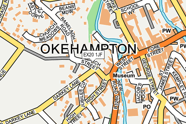 EX20 1JF map - OS OpenMap – Local (Ordnance Survey)