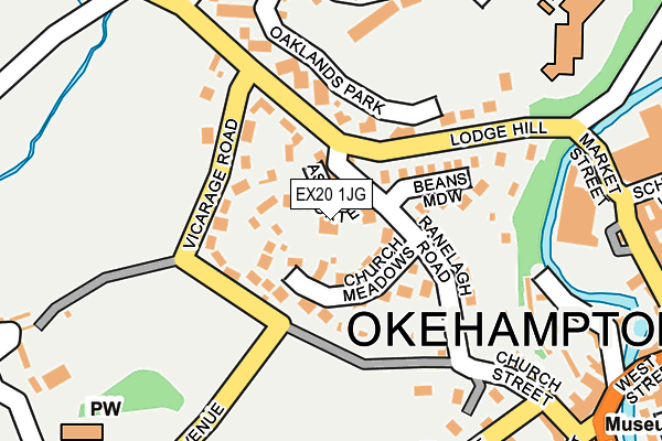 EX20 1JG map - OS OpenMap – Local (Ordnance Survey)