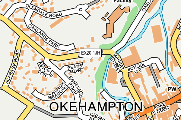 EX20 1JH map - OS OpenMap – Local (Ordnance Survey)