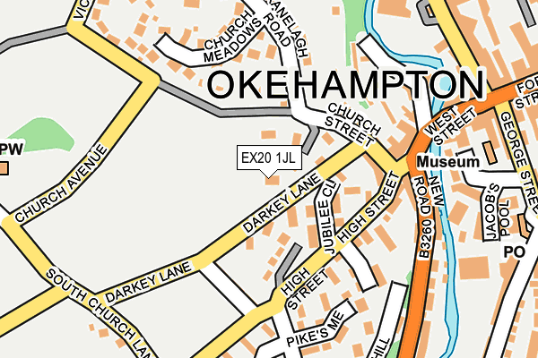 EX20 1JL map - OS OpenMap – Local (Ordnance Survey)