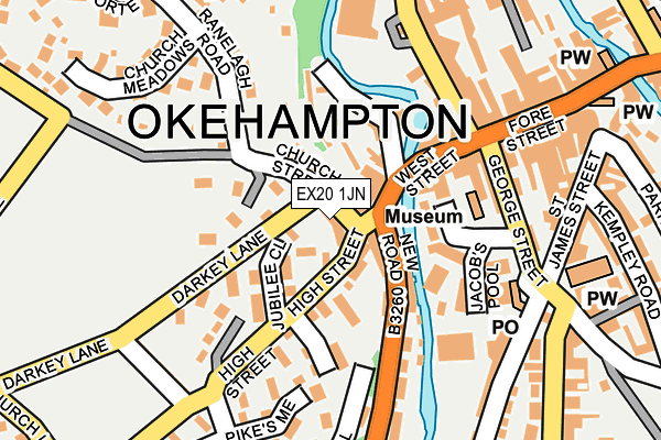 EX20 1JN map - OS OpenMap – Local (Ordnance Survey)