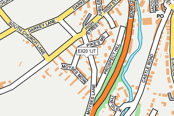EX20 1JT map - OS OpenMap – Local (Ordnance Survey)