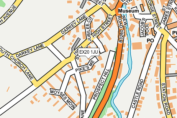 EX20 1JU map - OS OpenMap – Local (Ordnance Survey)