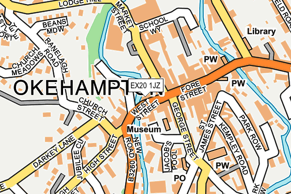 EX20 1JZ map - OS OpenMap – Local (Ordnance Survey)