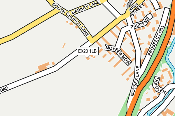 EX20 1LB map - OS OpenMap – Local (Ordnance Survey)