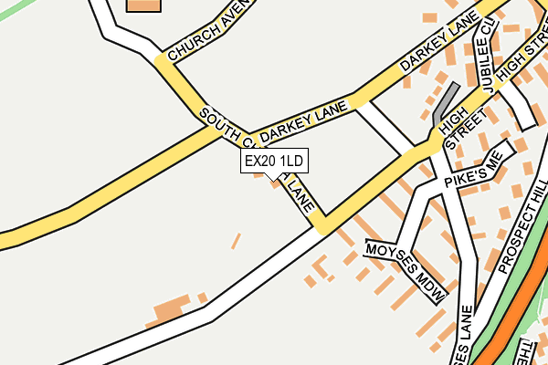 EX20 1LD map - OS OpenMap – Local (Ordnance Survey)