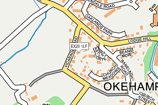EX20 1LF map - OS OpenMap – Local (Ordnance Survey)