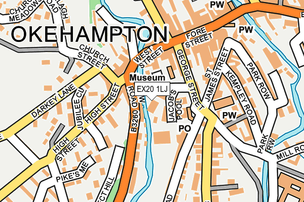 EX20 1LJ map - OS OpenMap – Local (Ordnance Survey)