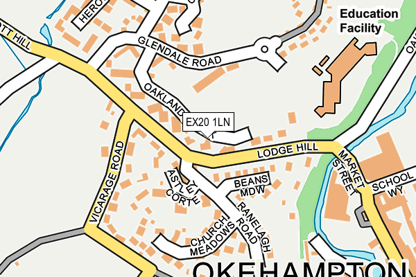 EX20 1LN map - OS OpenMap – Local (Ordnance Survey)