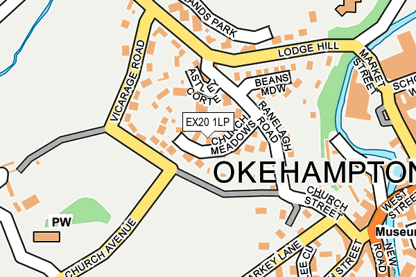 EX20 1LP map - OS OpenMap – Local (Ordnance Survey)