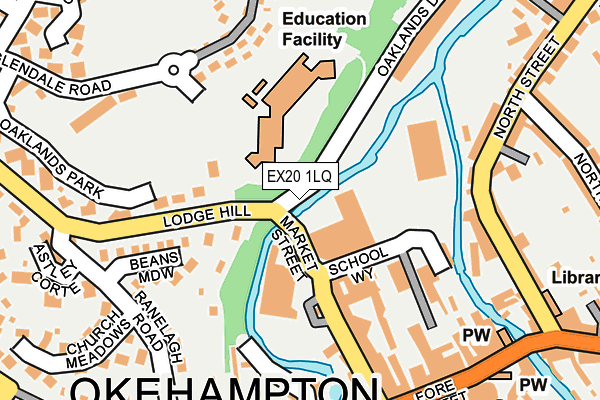 EX20 1LQ map - OS OpenMap – Local (Ordnance Survey)