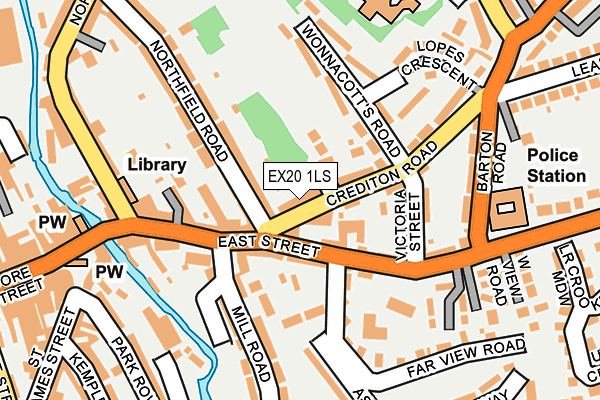 EX20 1LS map - OS OpenMap – Local (Ordnance Survey)