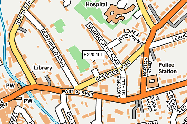 EX20 1LT map - OS OpenMap – Local (Ordnance Survey)
