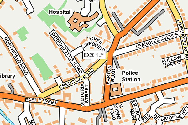 EX20 1LY map - OS OpenMap – Local (Ordnance Survey)