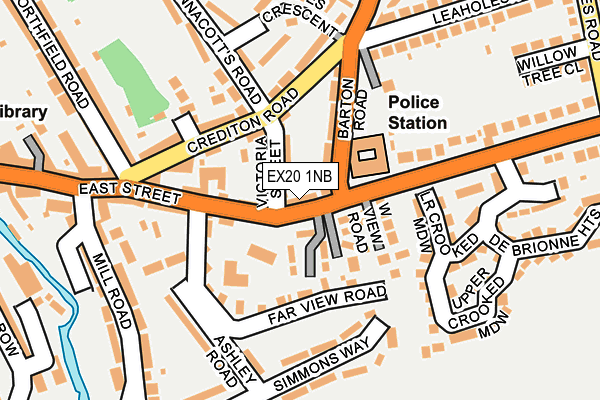EX20 1NB map - OS OpenMap – Local (Ordnance Survey)