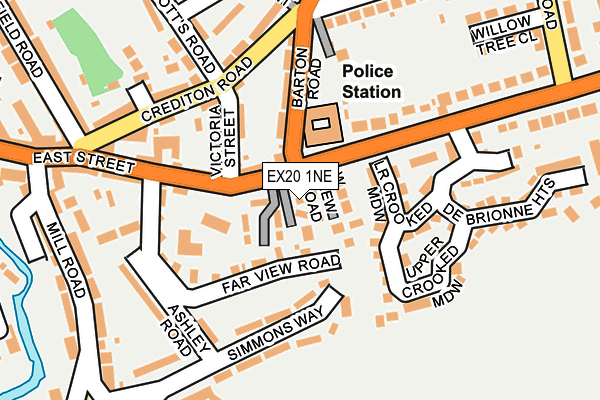 EX20 1NE map - OS OpenMap – Local (Ordnance Survey)