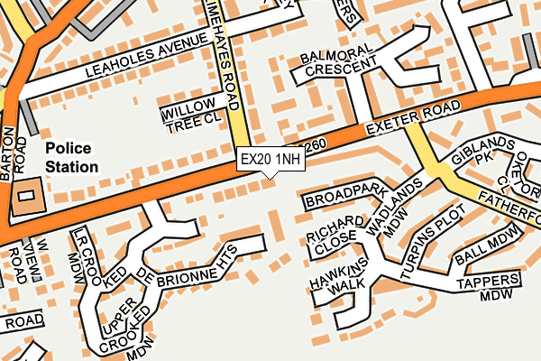 EX20 1NH map - OS OpenMap – Local (Ordnance Survey)