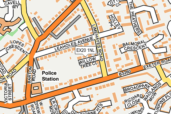 EX20 1NL map - OS OpenMap – Local (Ordnance Survey)