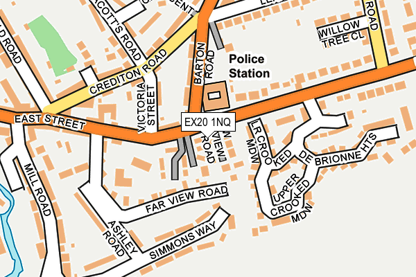EX20 1NQ map - OS OpenMap – Local (Ordnance Survey)