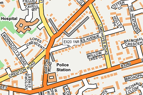 EX20 1NR map - OS OpenMap – Local (Ordnance Survey)