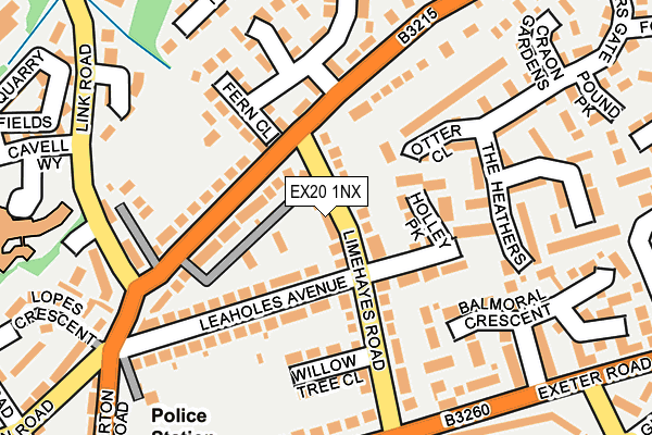 EX20 1NX map - OS OpenMap – Local (Ordnance Survey)