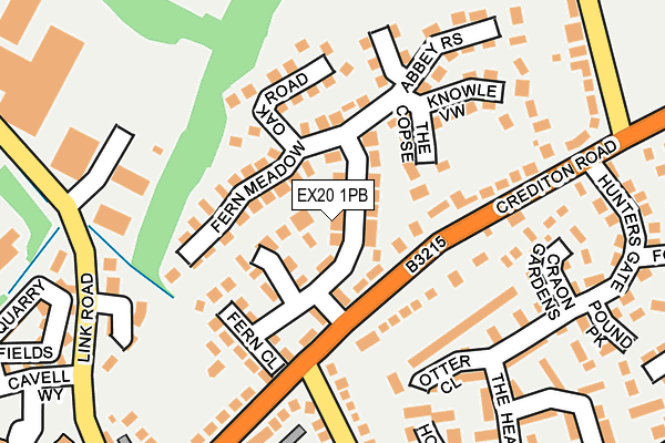 EX20 1PB map - OS OpenMap – Local (Ordnance Survey)
