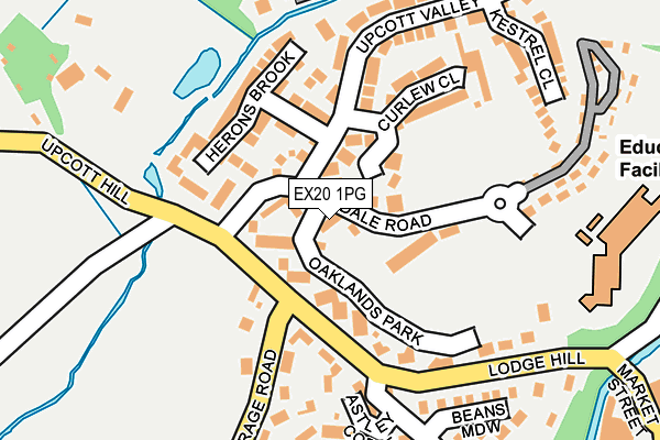 EX20 1PG map - OS OpenMap – Local (Ordnance Survey)