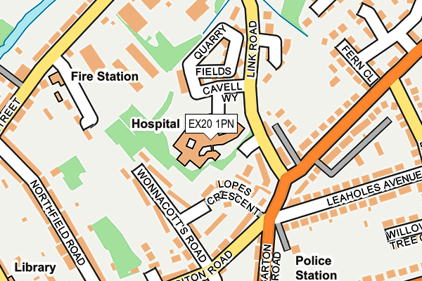 EX20 1PN map - OS OpenMap – Local (Ordnance Survey)