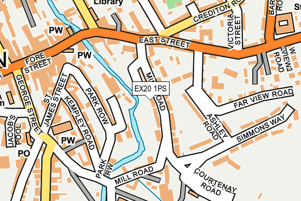 EX20 1PS map - OS OpenMap – Local (Ordnance Survey)
