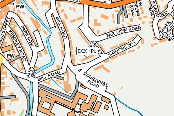 EX20 1PU map - OS OpenMap – Local (Ordnance Survey)