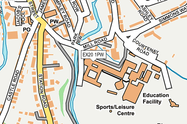 EX20 1PW map - OS OpenMap – Local (Ordnance Survey)