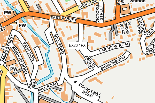 EX20 1PX map - OS OpenMap – Local (Ordnance Survey)