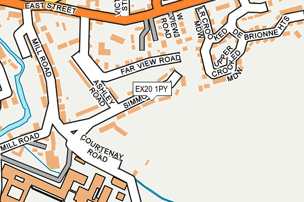 EX20 1PY map - OS OpenMap – Local (Ordnance Survey)