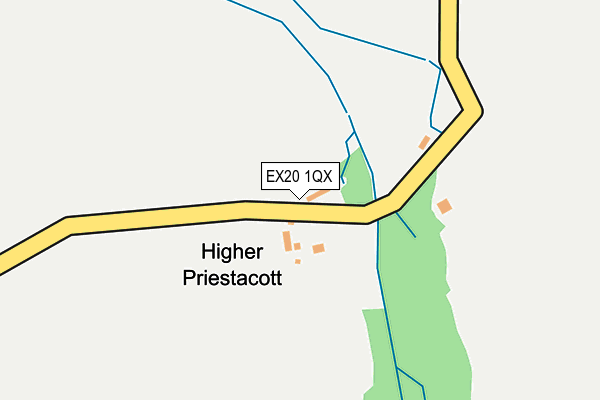 EX20 1QX map - OS OpenMap – Local (Ordnance Survey)