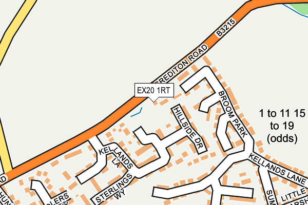 EX20 1RT map - OS OpenMap – Local (Ordnance Survey)