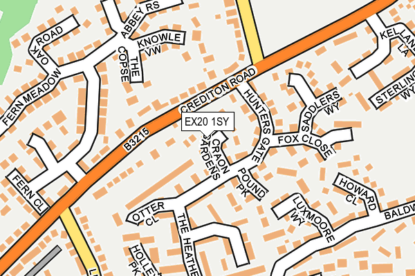 EX20 1SY map - OS OpenMap – Local (Ordnance Survey)