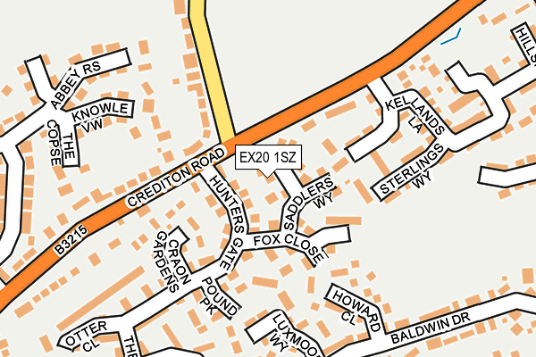 EX20 1SZ map - OS OpenMap – Local (Ordnance Survey)