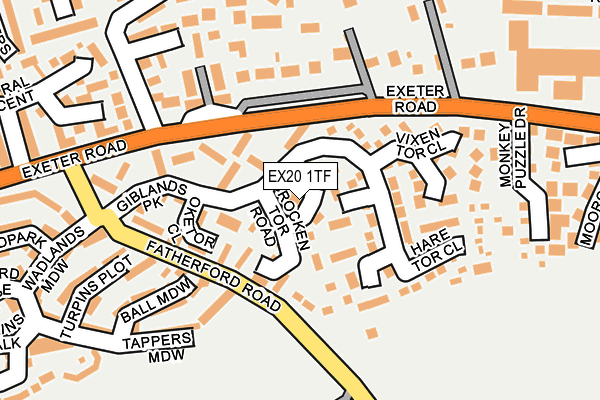 EX20 1TF map - OS OpenMap – Local (Ordnance Survey)