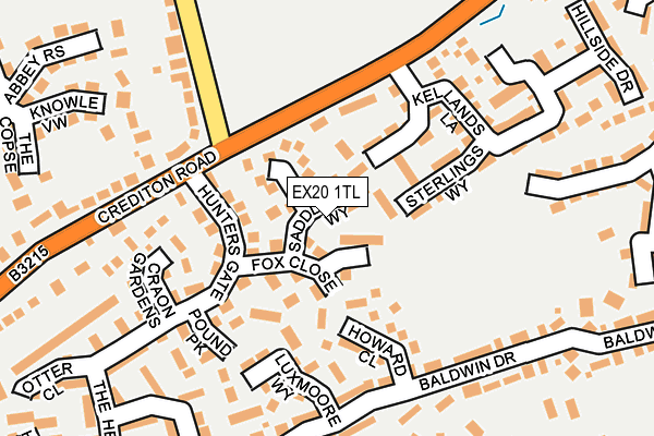EX20 1TL map - OS OpenMap – Local (Ordnance Survey)